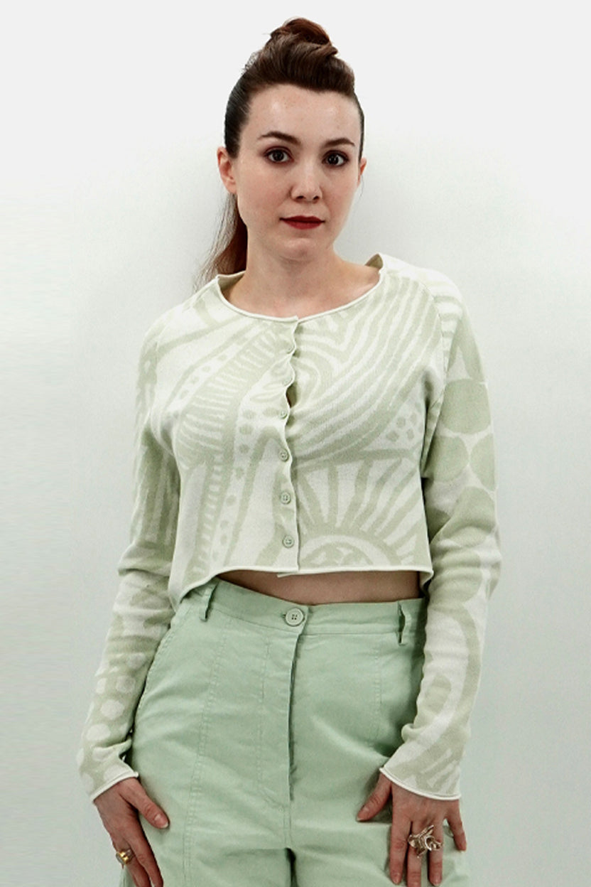 MARY CROPPED PATTERN CARDIGAN