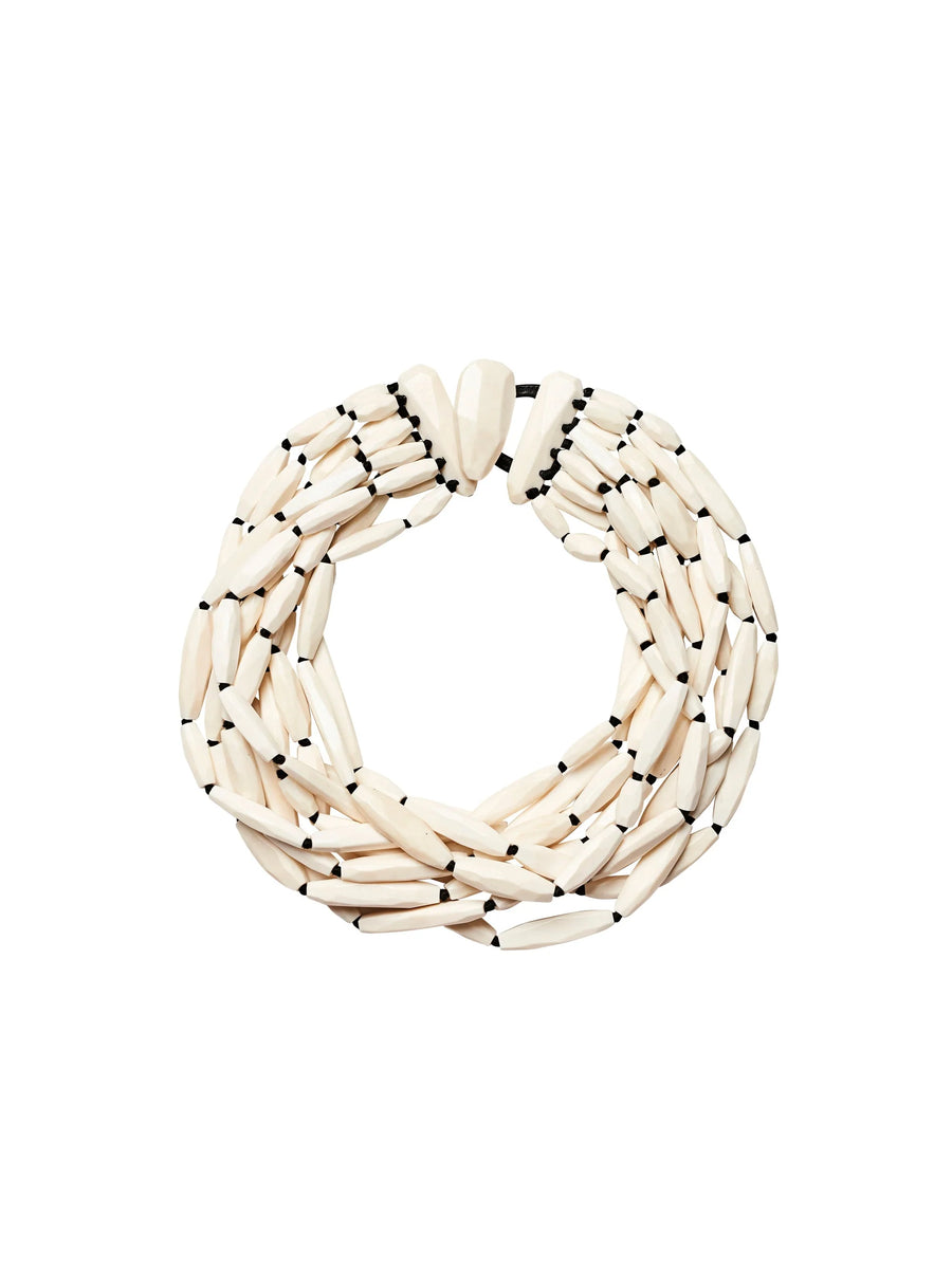 MULTI-STRAND BONE BEAD NECKLACE