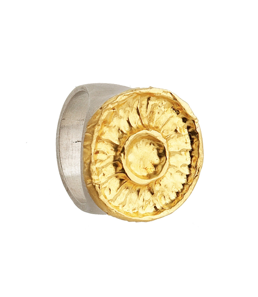 24K GOLD LEAF MEDALLION RING