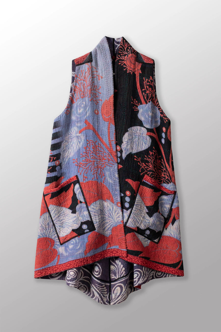 VINTAGE COTTON KANTHA A-LINE VEST