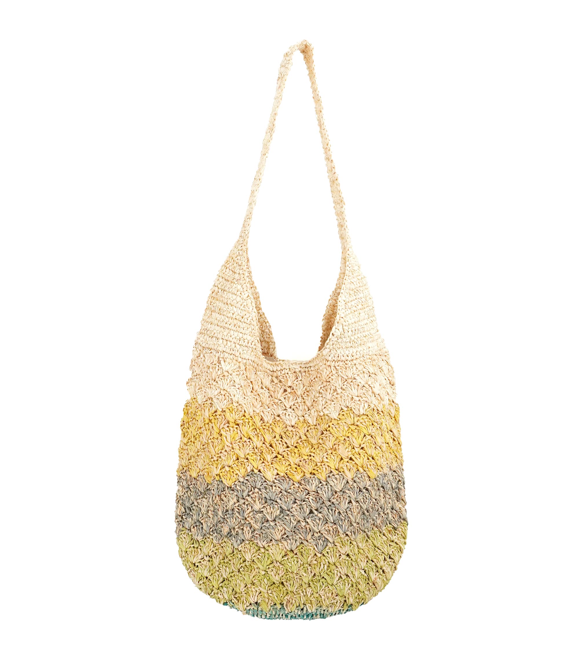 GUADALUPE BAG Yellow Green Multicolor Flora Bella Florabella straw beach bag