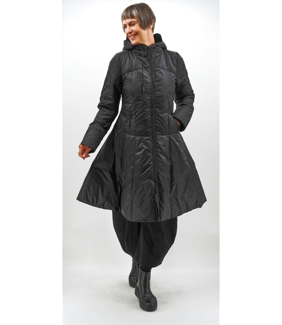 BLACK LONG PUFFY COAT