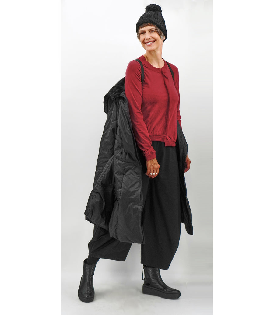 BLACK LONG PUFFY COAT