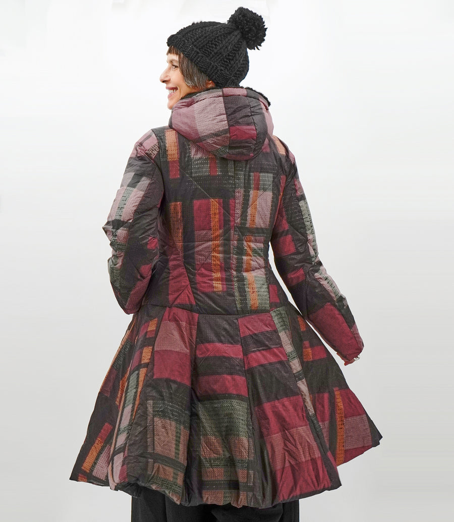 MULTI CHECK PUFFY COAT