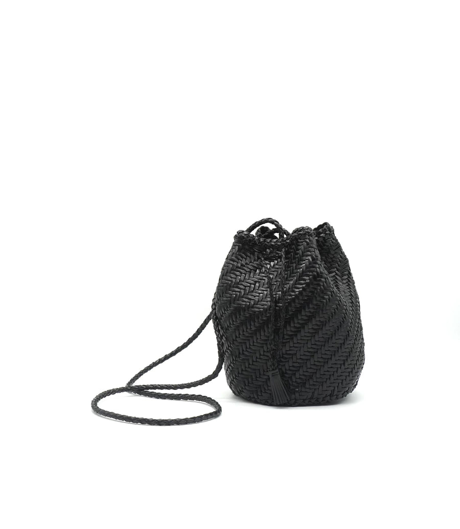 Leather Pom Pom Bag Dragon Diffusion Black Handbag Bag