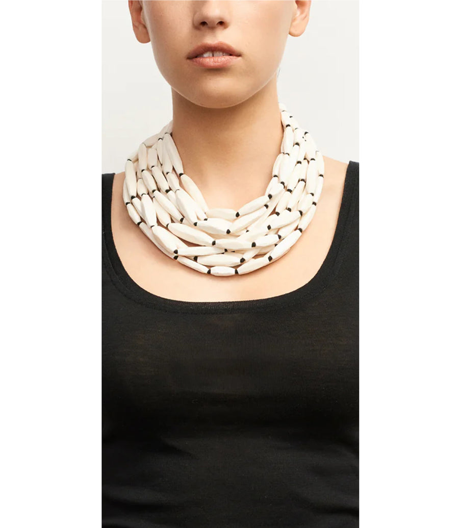 MULTI-STRAND BONE BEAD NECKLACE