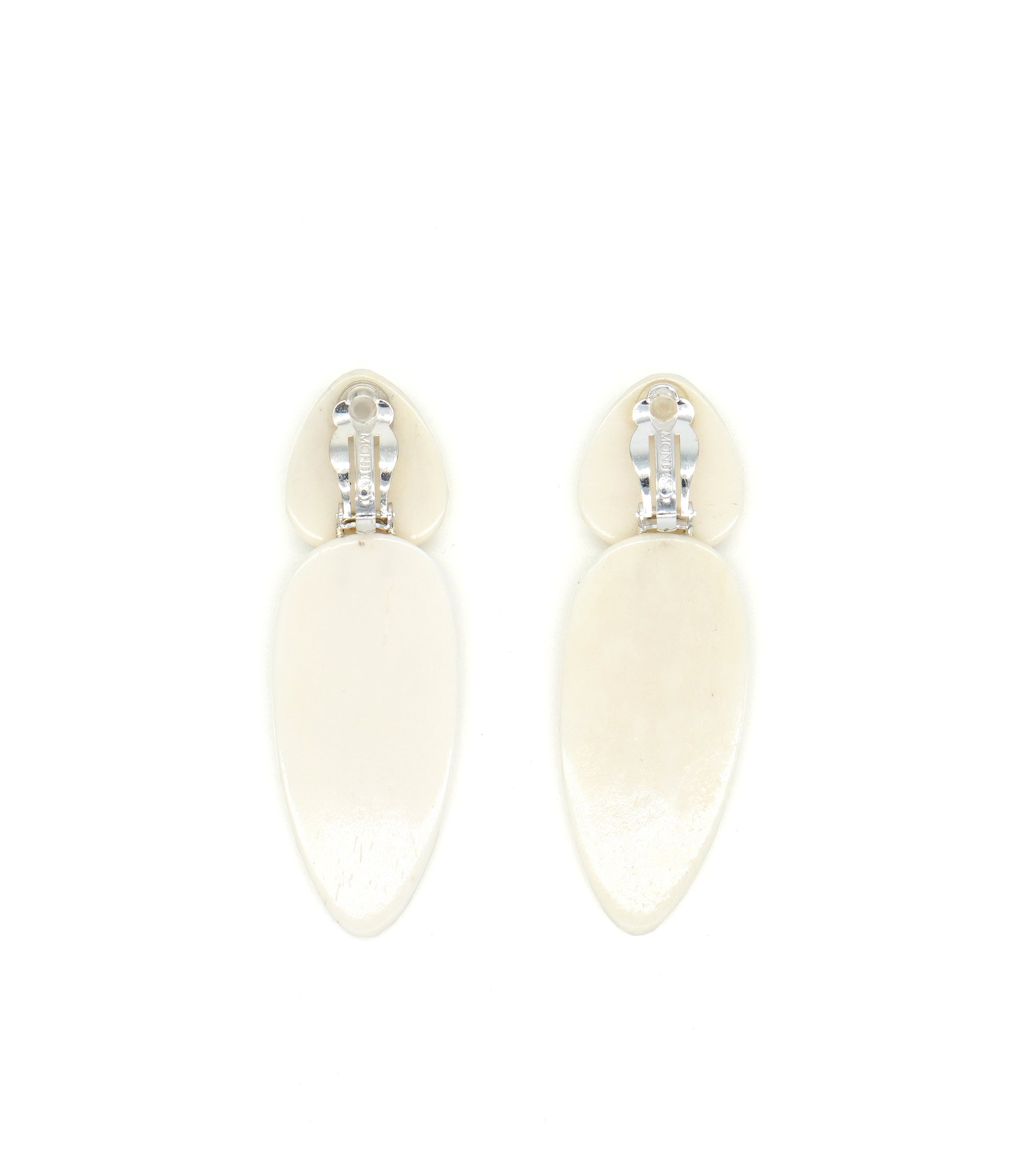 BONE RECTANGULAR DROP EARRINGS