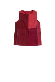 Mieko Mintz JAIPUR PATCH KANTHA NEW CREW NECK MEDIUM VEST