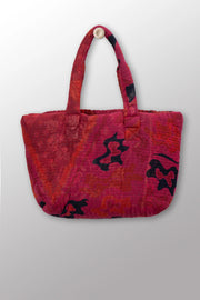 Mieko Mintz QUILTED OVER DYE COTTON KANTHA WIDE TOTE