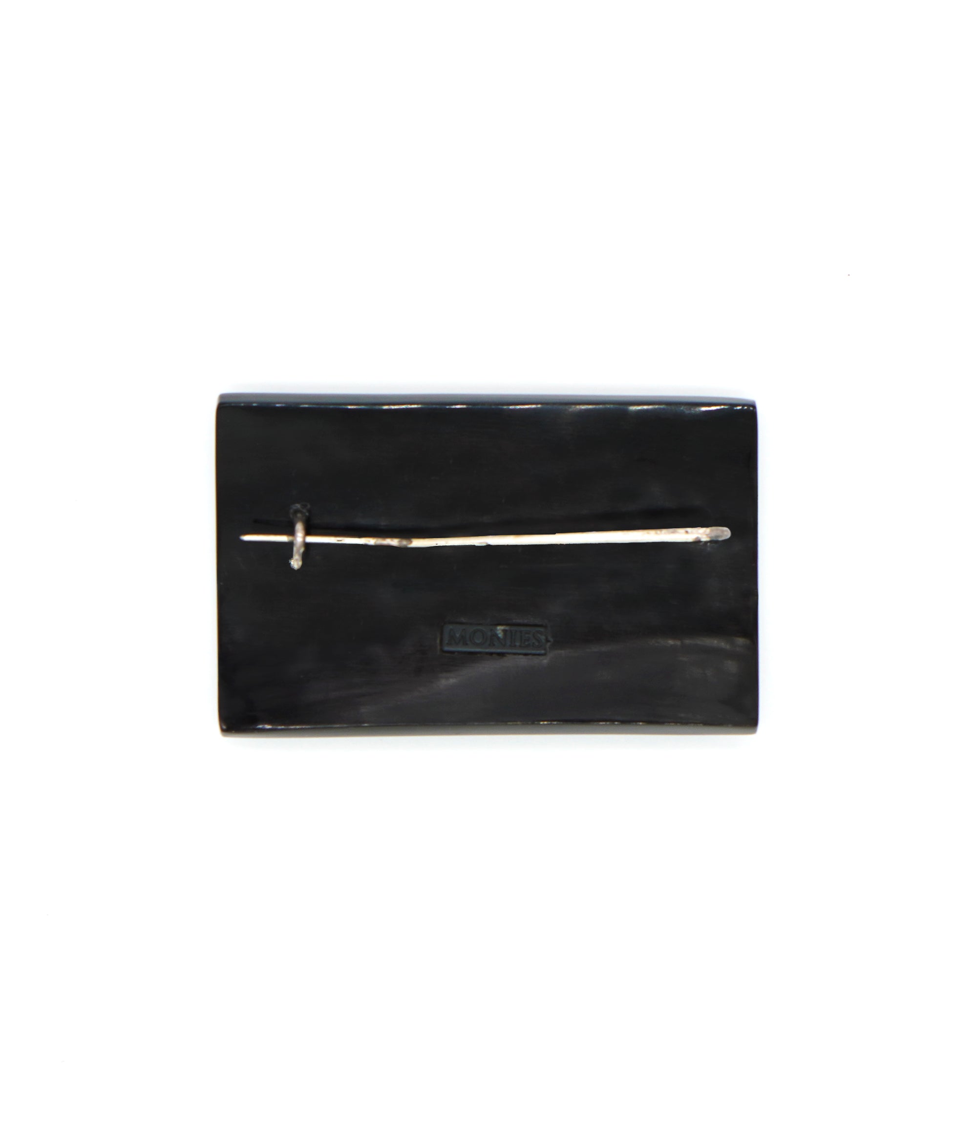 LARGE RECTANGLE LACQUER BROOCH