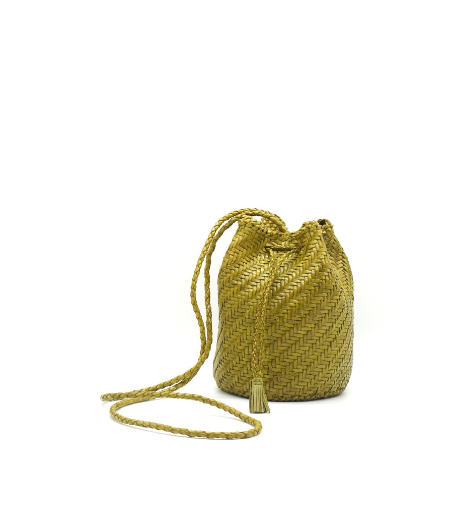 Leather Pom Pom Bag Dragon Diffusion Bamboo Green Handbag Bag