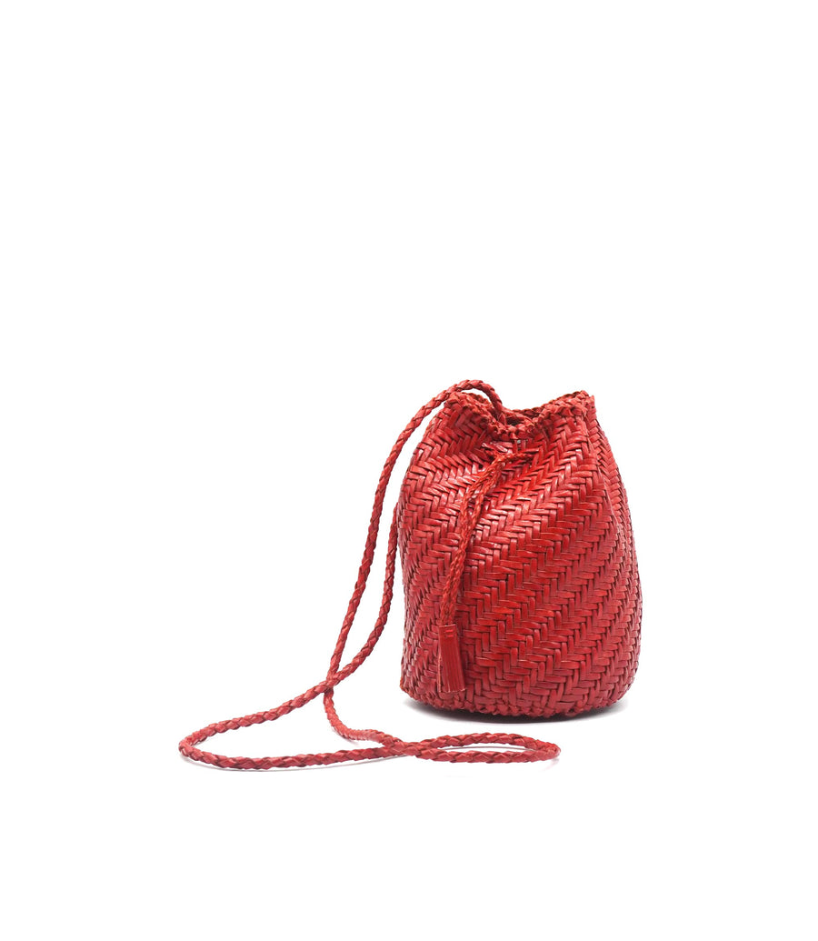 Leather Pom Pom Bag Dragon Diffusion Red Handbag Bag