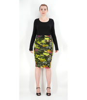 Fuzzi RUCHED FLORAL & MULTI PRINT SKIRT