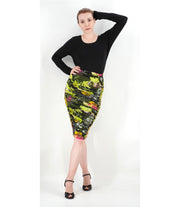 Fuzzi RUCHED FLORAL & MULTI PRINT SKIRT