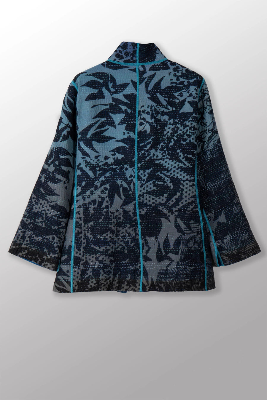 Mieko Mintz MONOTONE TWILIGHT PRINT KANTHA SHORT JKT