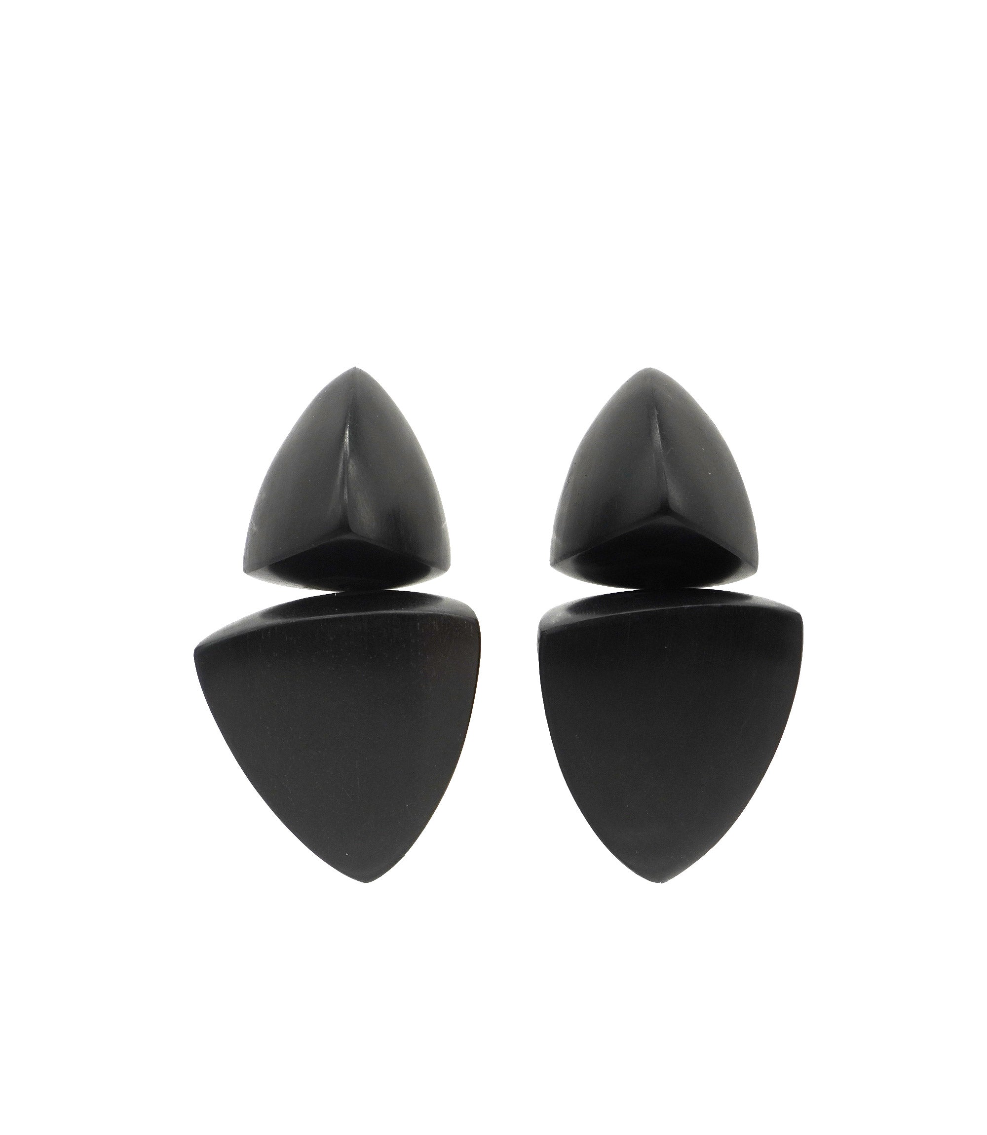 MONIES DOUBLE PYRAMID KAMAGONG EARRINGS